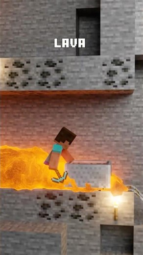 Minecraft Mining Gone Wrong Fluid and Cloth Simulation #blender