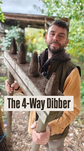 A close up view of the 4-way dibber I use here at @lawsonsmarketgarden and how I made it. . . . #marketgarden #craft #organicgardening #farming #smallscalefarming #regenerativeagriculture #dibber #diy #nodig #notill #slowliving #norfolk #rurallife #handmade #tool #tools | Lawsons Market Garden