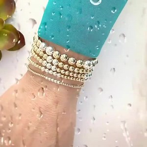 Mixed Metal Beaded Bracelet: Sterling Silver & 14K Gold Filled Two Tone Stackable - Etsy