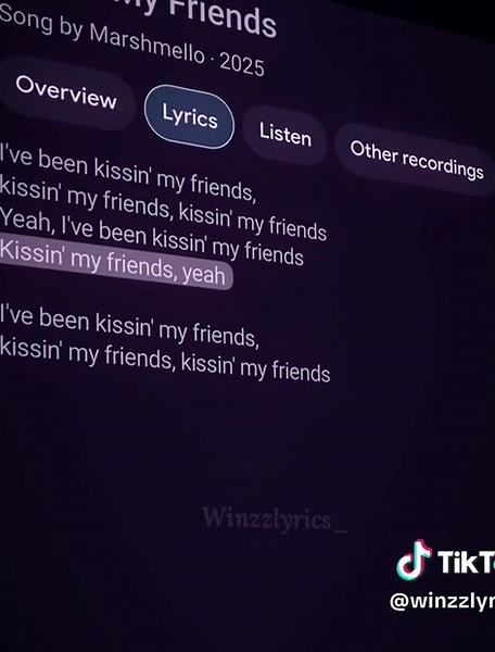 Kissin My Friends 🎧🙌#lyrics #music #winzzlyrics #foryou #fyp