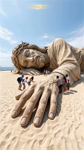 Jesus #jesus #beach #staturle #smile #sand #art #foryou #jesusislord #clouds #sun The Bible Says