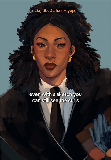 this is literally my hairtype and i have so much fun drawing curls because of the different spirals & shapes but also USE REFERENCES stop the excuses for the love of god please 😭🙏 #art #artist #arttok #artwork #fypシ゚ #fy #sketch #drawing #oc #ocs #color #illustration #lofi #speedpaint #digitalart #procreate #january #2025 #creatorsearchinsights