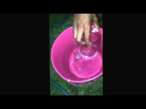 Cut glass to make Gravity Bong