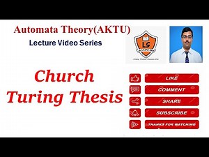 Church Turing Thesis | Church's Hypothesis | Theory of automata | TOC | LS Academy