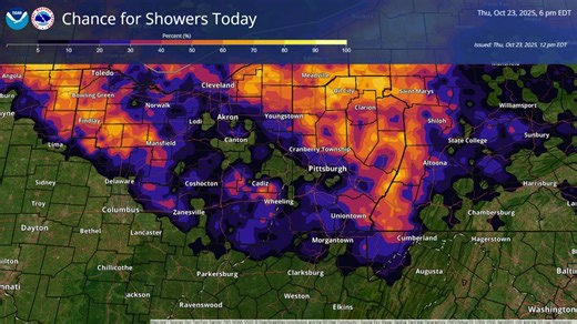 19K views · 87 reactions | The bulk of shower activity today will remain focused over NW PA and NE OH, though some scattered light showers can't be ruled out elsewhere across our area in the late afternoon. Winds are still a little breezy, but not as bad as recent days. #pawx #ohwx #wvwx | US National Weather Service Pittsburgh PA | Facebook
