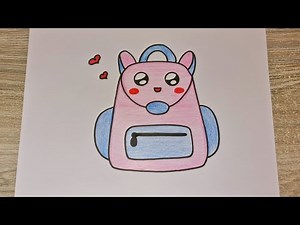 رسم للاطفال/رسم محفظة/رسم حقيبة مدرسية كيوت/رسم سهل