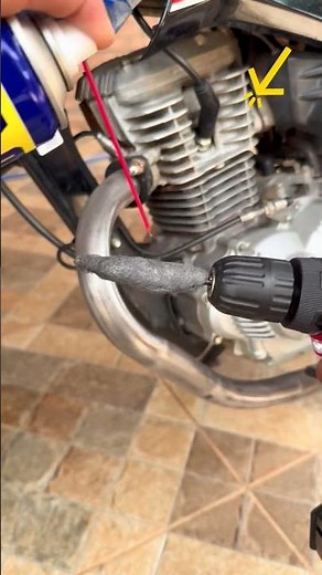 Bikesuper! Clean Motorcycle🏍️ Silence Exhaust Pipe Rust Fast | WD-40 & Drill Hack! Real Quick Tips