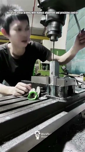 Precision Drilling and Manual Setup Process in Metal Machining Work