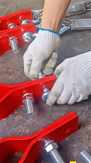 Careful Bolt Assembly Process on Steel Components for Strong and Secure Installation #shorts