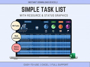 Excel Task Tracker Template: Project Management Spreadsheet (digital Download) - Etsy