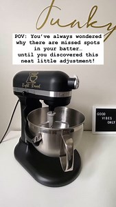 Have you tried the dime test on your KitchenAid? It’s super simple! Just place a dime between the beater and the bowl, then adjust the screw on the side of your bowl lift mixer. Turn it clockwise to raise the beater or counterclockwise to lower it until the beater just touches the dime. For the tilt-head model, the screw is located on the top near the hinge. (It’s all in the manual…but who reads those these days?) Well, now you know! Say goodbye to those annoying missed spots in your batter! | F