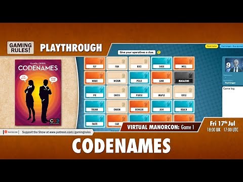 Codenames online playthrough - Virtual ManorCon Game 1