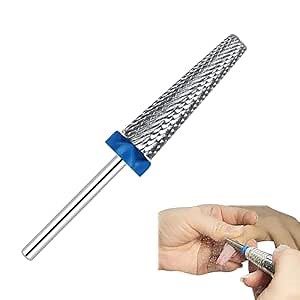 Supper Long 5 in 1 Nail Drill Bit, yisinuoo 3/32'' Carbide Tungsten Nail Bits Multi-function Nail Drills for Quick Remove Extension Nails Acrylic Nails Gel Nails Cuticle (Middle -M)