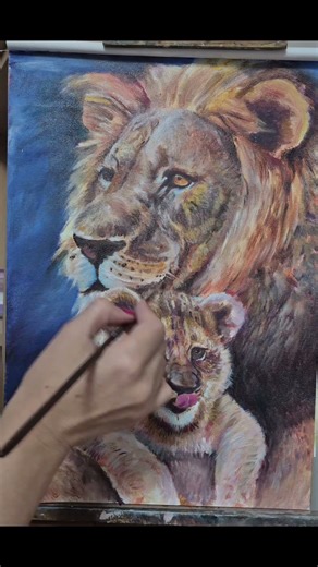 I Painted A Realistic Lion With Acrylic And At Least Oil