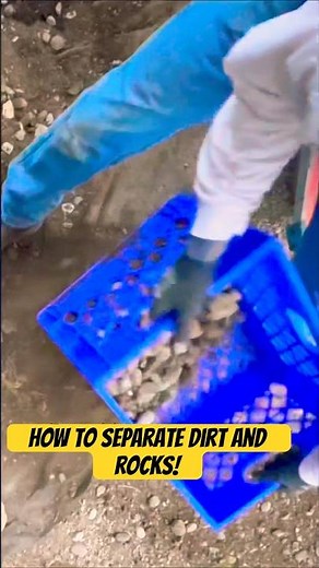 Figured out how to screen dirt and rocks with a milk crate #diy