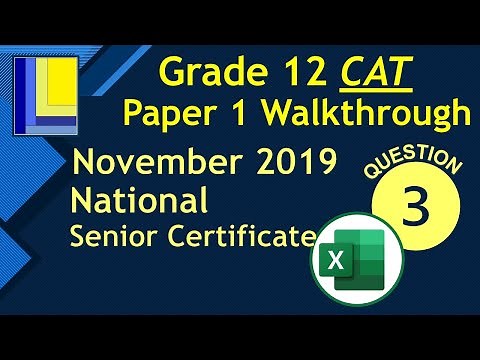 Computer Applications Technology Grade 12 Paper 1 November 2019 Q3 - Excel Spreadsheet