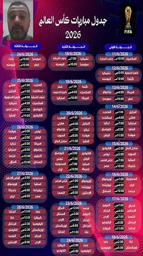 جدول مباريات كأس العالم 2026 كامل بالمواعيد والتوقيت