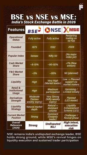 BSE vs NSE vs MSE India’s Stock Exchange Battle in 2026