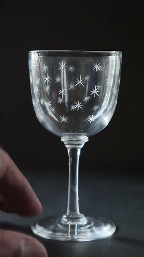 Antique Drinking Glass - Victorian Star Cut Wine Glass