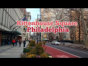 Walking tour inside Rittenhouse Square neighborhood in Philadelphia, Pennsylvania, USA