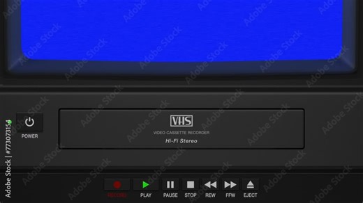 Videotape Animation On Retro Video Recorder