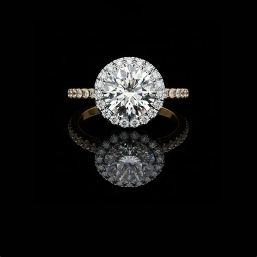2.22 CT Eternal Bloom Round Cut Lab Grown Diamond Halo Engagement Ring