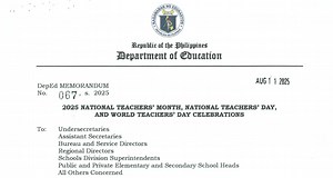 DepEd Memorandum 067, s. 2025 - 2025 National Teachers’ Month, National Teachers' Day, and World Teachers' Day Celebrations