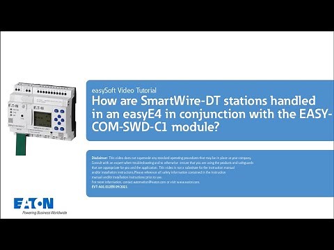 How are SmartWire-DT stations handled in an easyE4 in conjunction with the EASY-COMSWD-C1 module?