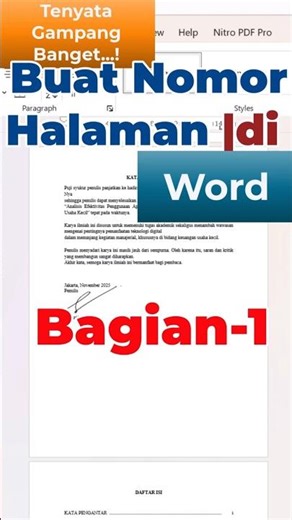 Cara Buat Nomor Halaman di Word Bagian 1-Gampang Banget! #shorts #microsoftword #belajarword