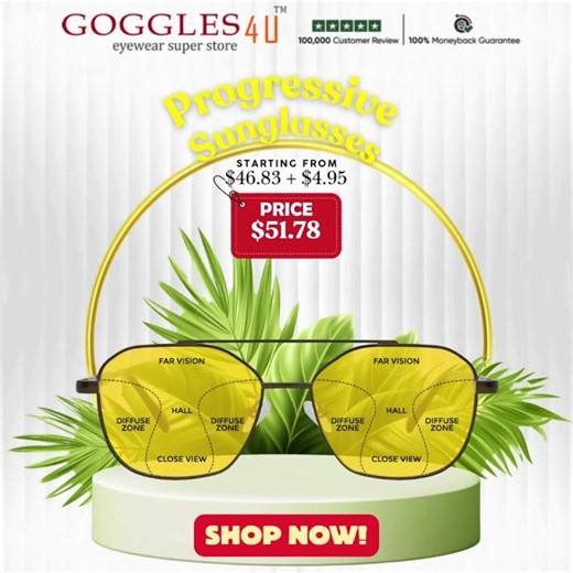 Goggles4U Progressive Sunglasses: All-in-One Vision from $51.78!