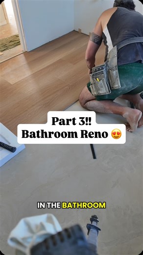 🌊Aze And Lani ☀️ | Renovating our first house 🏡 on Instagram: "Part 3 bathroom renovation for only 6.7k!! 🔥 So far we have fully gutted the old bathroom and knocked down the wall that was seperating the toilet, replaced the flooring, put up new gib, painted, laid flooring, and almost finished tiling!! The leveling compound we used is the GoMix Self Levelling Compound 20kg from @tradedepot The waterproof laminate floorboards are Wellmann SPC Flooring Natural - 2.75m² Per Box from Trade Depot A