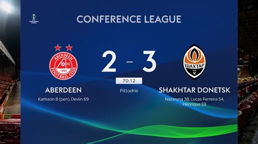 Aberdeen 2-3 Shakhtar Donetsk ⚽️ Nicky Devlin powers a header in as Aberdeen look to fight back. | Sky Sports Football