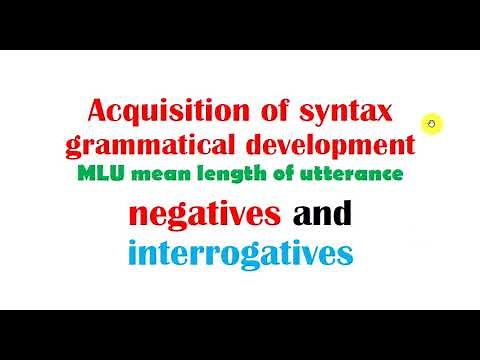 Acquisition of syntax by children in language acquisition | Syntactic development | explained