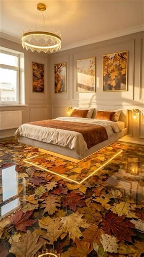 Autumn Leaves Epoxy Floor Bedroom 🍁 Luxury Time-Lapse Transformation