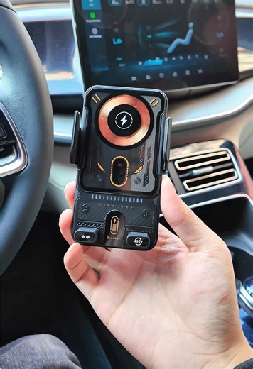 This multi function phone mount for car suits for you! 90 degree auto electric rotation infrared sensor auto clip-on wireless charging for android or iPhone breeze light dancing with opening and closing #tiktokshopholidayhaul #phoneholderstand #caraccessories #wirelesscharging #carphonestand