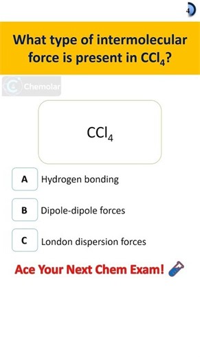 CCl4 Intermolecular Force Challenge! 🧠 #shorts #chemistry
