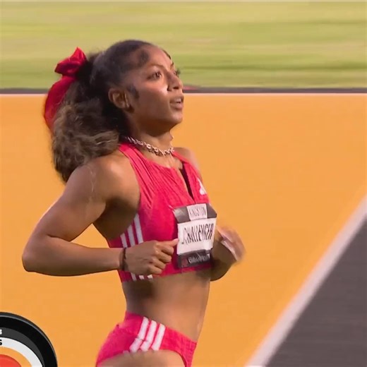 826K views · 14K reactions | Tia Jones wins the Grand Slam Track 100m hurdles race.  Peacock | NBC Olympics & Paralympics | Facebook