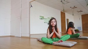 Little Girl Practices Yoga Gym Stock Footage Video (100% Royalty-free) 26053538 | Shutterstock