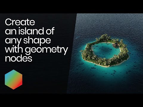 Create an island of any shape! Geometry nodes in Blender 3D