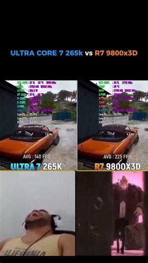 Ultra core 7 265k vs R7 9800x3d benchmarks #cpu #pc #pcgaming #ryzen #gamingpc #pcsettings
