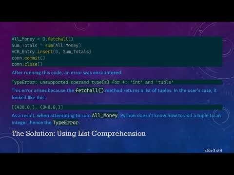How to Calculate the Sum of Items in a Tuple from SQLite in Python