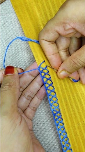 Trendy border line hand embroidery #embroidery #loopstitch #latest #beginnersstitch #diy #diynstitch
