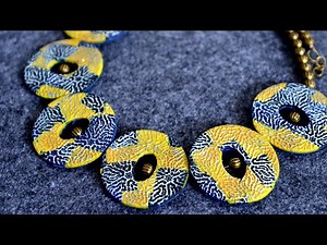 Amazing textured polymer clay bead necklace Tutorial FIMO DIY polymer clay slab