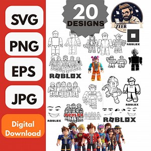 Roblox SVG Bundle: 20 Gaming Designs, Clipart (digital Download) - Etsy
