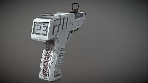 Sci-fi Gun Low Poly (Pistol) - Download Free 3D model by scatterz