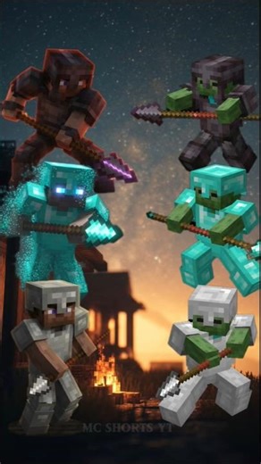 Steve whit spear Vs Zombie With Spear #minecraft #shortsfeed #minecraftshorts #trendingshorts