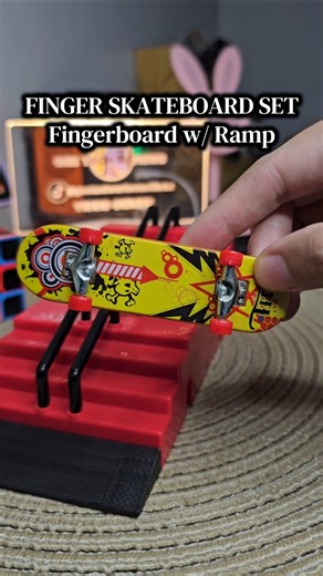 Finger Skateboard DIY Set - Fingerboard Skate with Ramps Railings Lope Models - Easy to Assemble