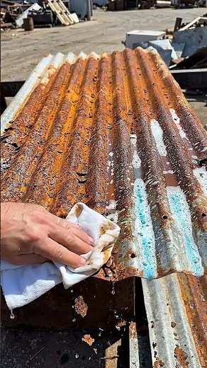Instant rust removal on metal roofing #satisfying #diy