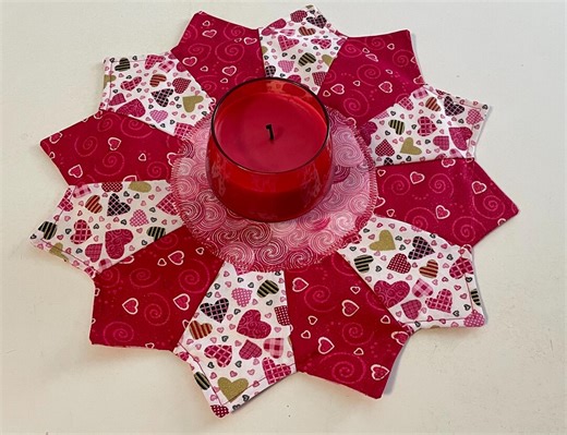 Valentine’s Day Heart Table Topper Candle and Centerpiece Mat Kitchen Handmade Home Decor - Etsy