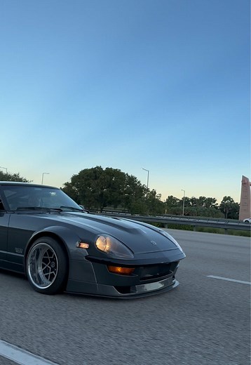 New school look on a old school Z is always a hit. Pandem 280z Turbo rolling out in the early morning looking 🔥 #fyp #rocket #nissan #z #turbo